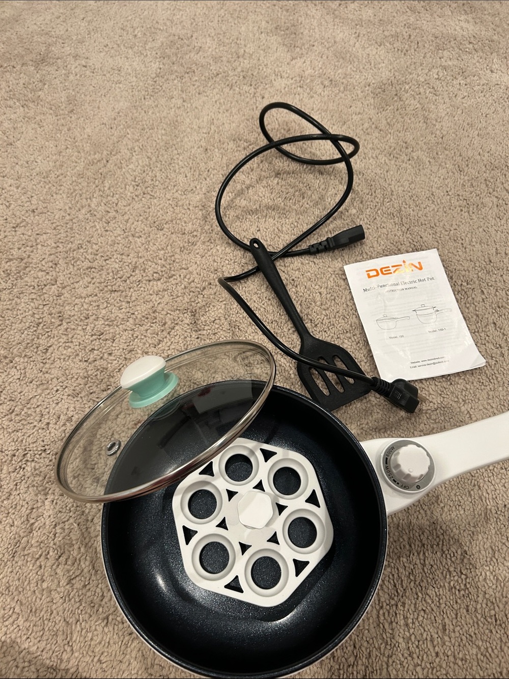 DEZI Multi-Functional Electric Hot Pot with Glass Lid